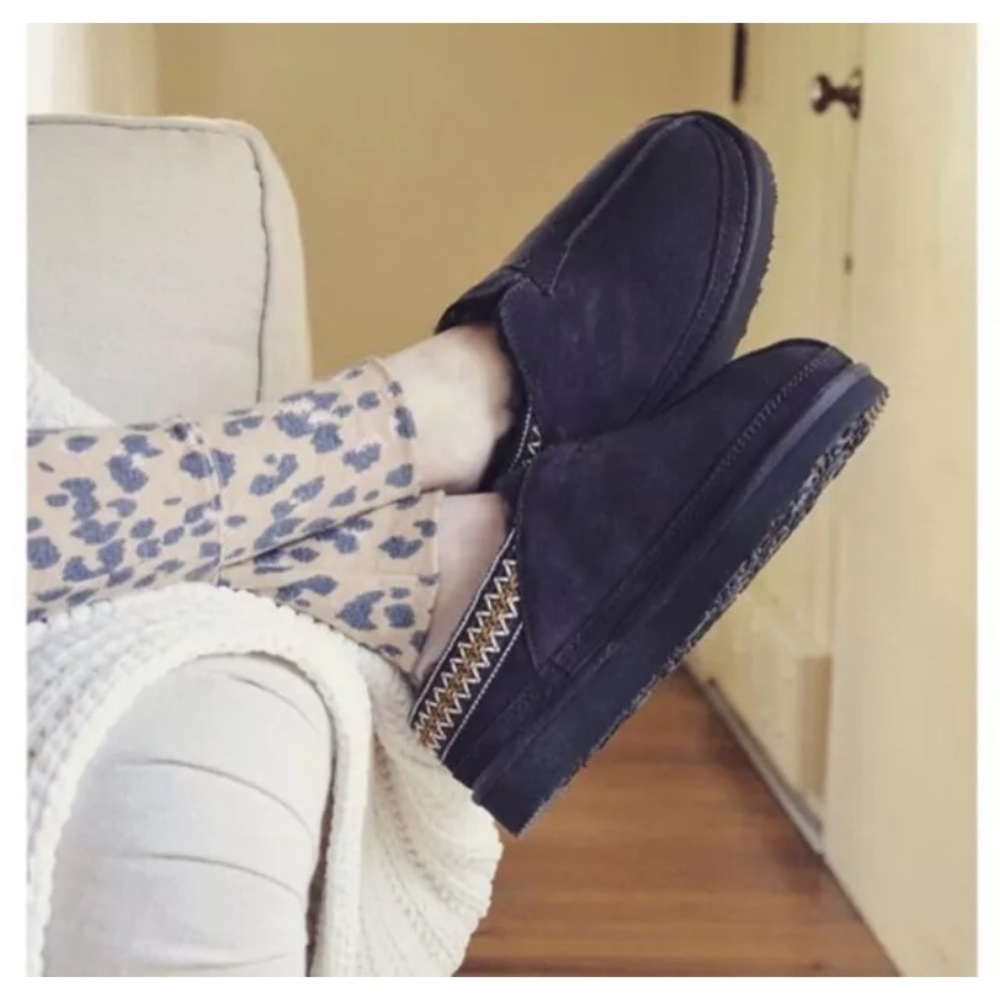 AUSSIE Merino WOMEN'S Wool Blend Black Slippers SIZE 8M